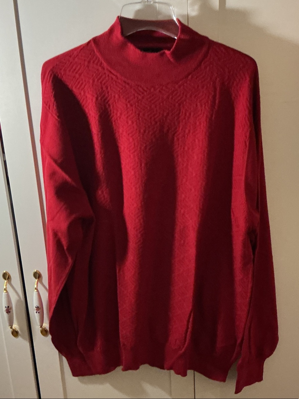 Paul Fredrick Red Mock Neck Sweater